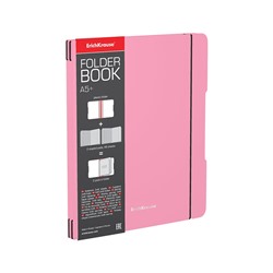 Тетрадь 2*48л. на резинках "FolderBook Pastel. Розовая", 2 сменных блока (348010054-51397, "ErichKrause") пластиковая обложка, на резинке
