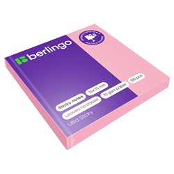 Блок самоклеящийся Berlingo "Ultra Sticky" 75*75мм 100л., пастель розовый (LSn_39207)