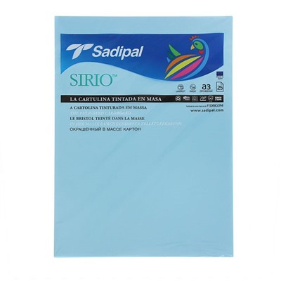 Картон цветной Sadipal Sirio, 420 х 297 мм,1 лист, 170 г/м2, небесно-голубой, цена за 1 лист
