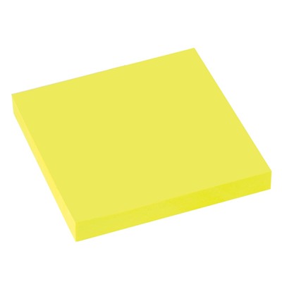 Блок самоклеящийся Brauberg 76*76мм 90л., неоновый желтый (122702)