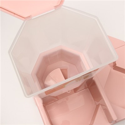 Комплекс: контейнер для корма, поилка-непроливайка 500 мл, 33 х 27 х 34 см,  розовый