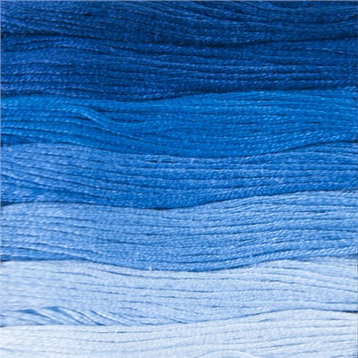 Нитки мулине Цветик-семицветик 10м ПНК набор 7 мотков 6 синий лепесток