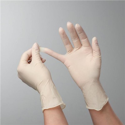 Перчатки хозяйственные латексные Top Glove, размер XL, смотровые, нестерильные, неопудренные, текстурированные, цена за 1 шт, цвет белый