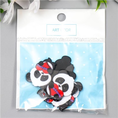 Декор пластик "Панда с сердечком" 3,2х2,5 см
