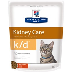 Сухой корм Hill's Cat k/d для кошек, лечение II стадии почечной недостаточности, курица, 400 г