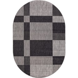 Ковёр овальный Vegas s005, размер 200x390 см, цвет gray-black