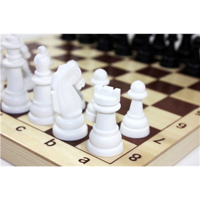Шахматы пластиковые, с деревянной доской 29*29см (03878) "Десятое королевство"