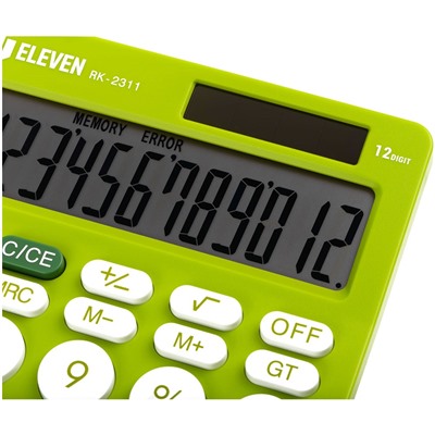 Калькулятор настольный ELEVEN RK-2311-GN, 12-разрядный, 143*192*26мм, дв.питание, салатовый