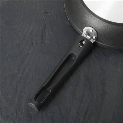 Сковорода «Традиция», d=22 см, стеклянная крышка, съёмная ручка, антипригарное покрытие, цвет чёрный
