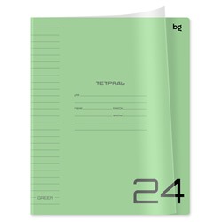 Тетрадь 24л. BG линия "UniTone. Green" (Т5ск24_пл 12447) пластиковая обложка