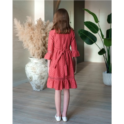 Платье арт.2059, цвет кирпично-красный