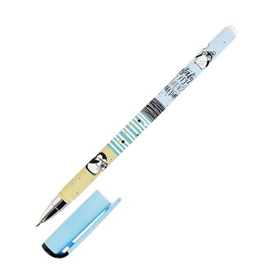 Ручка шар. LOREX "Illegally Cute. Pinguin" (LXOPSS-IC5, 189572) на масляной основе, синяя 0.5мм, прорезин. корпус, игольчатый стержень