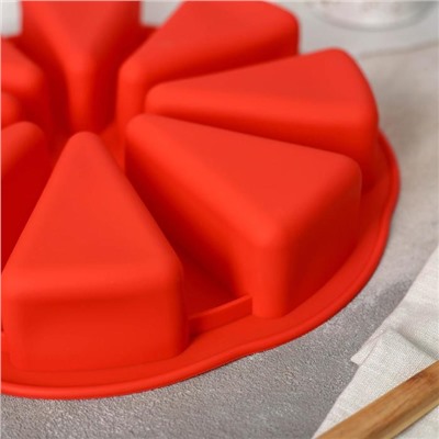 Форма для выпечки «Кусочки торта», 27,5×27,5 см, 8 ячеек (10×6,2 см), цвет МИКС