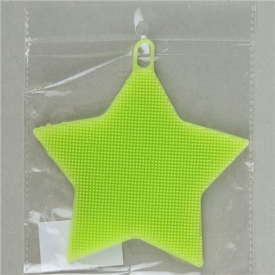 Губка силиконовая «Звезда», 13×13×1 см, цвет МИКС