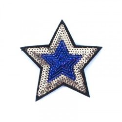 Термоаппликация ТАП 055 звезда фиолетовый-золото 7см