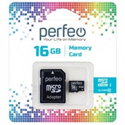 Карта памяти High-Capacity micro SD  16 Gb (class 10)  PF16GMCSH10A Perfeo {Китай}