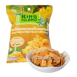 Кокосовые чипсы King Island с карамелью, Таиланд, 40 г. Срок до 06.04.2022.Распродажа
