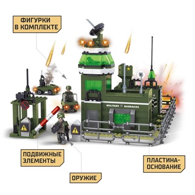 Конструктор Армия «Военная база», 439 деталей