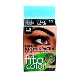 Стойкая крем-краска для бровей и ресниц Fito color, цвет черный (на 2 применения), 2х2 мл