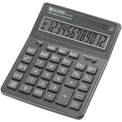 Калькулятор настольный ELEVEN SDC-444X-GR, 12-разрядный, 155*204*33мм, дв.питание, серый