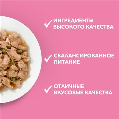 Влажный корм Purinа One для котят, курица/морковь, 75 г