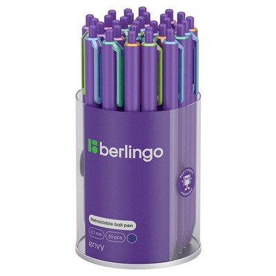 Ручка шар. автомат. Berlingo "Envy" (CBm_07099) синяя, 0,7мм., корпус ассорти
