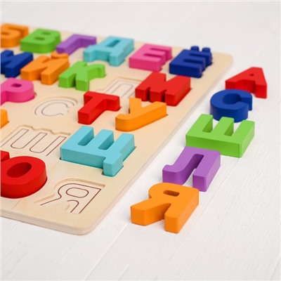 Развивающая игра рамка-вкладыш «Буквы» 2×29,5×29,5 см