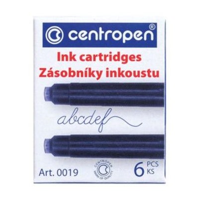 Баллончики для ручек 0019/06 (цена за 6 шт) синий Centropen {Чехия}