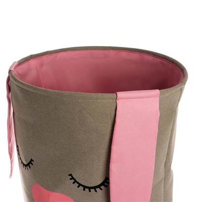 Корзина для хранения игрушек «Зайка» розовый, 40×40×50 см