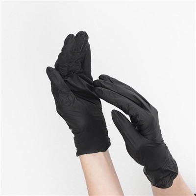Перчатки хозяйственные нитриловые Household Gloves, текстурированные на пальцах, размер L, 3 гр, цвет чёрный