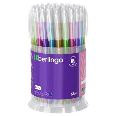 Ручка шар. Berlingo "Slick" (CBp_07772) синяя, игольчатый стержень 0.7мм., корпус ассорти