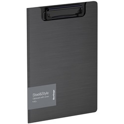 Доска-планшет с зажимом и крышкой А5+ Berlingo "Steel&Style", пластик (полифом) (PPf_94001) 1800мкм, черная