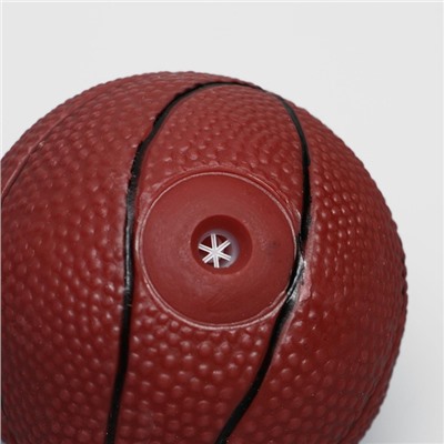 Игрушка пищащая "Мяч Баскетбол", диаметр 7,5 см, тёмно-коричневая