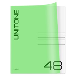 Тетрадь 48л. BG "UniTone. Neon. Салатовая" клетка (Т5ск48_пл 12471) пластиковая обложка