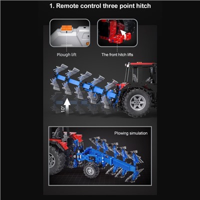 Конструктор техно «Фермерский трактор с косилкой», радиоуправляемый, 1675 деталей