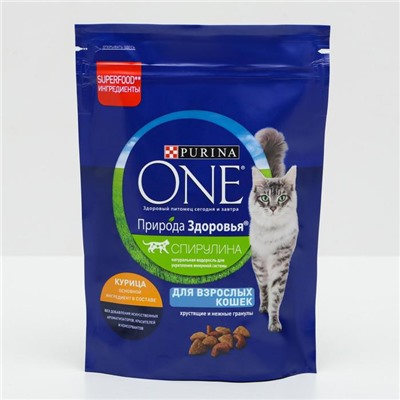 Сухой корм Purina One "Природа здоровья" для кошек, курица, 180 г