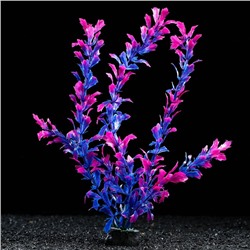 Растение искусственное аквариумное, 4 х 30 см, сине-фиолетовое, 1 шт.
