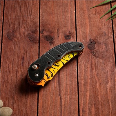 Сувенир деревянный "Ножик автоматический раскладной" тигровый