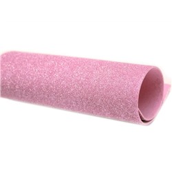 Фоамиран глиттерный 2мм (20/30см) светло-розовый