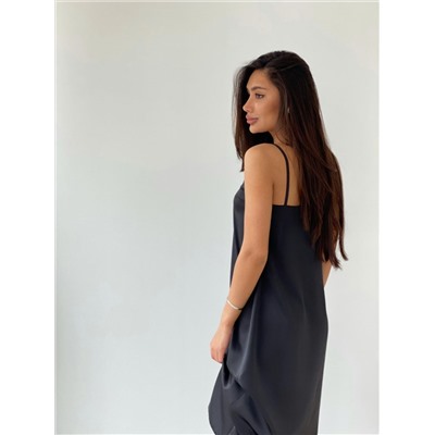6184 Платье-комбинация из шёлка чёрное