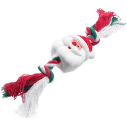 Игрушка Triol New Year "Дед Мороз с веревкой" для собак, винил, 22 см