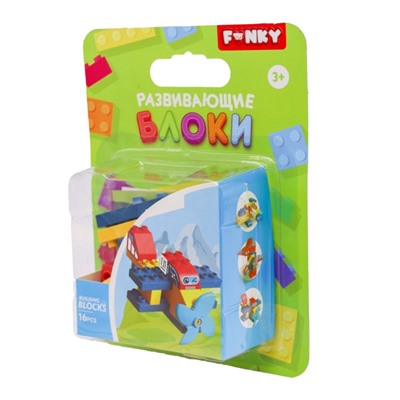 Конструктор детский Funky Toys «Самолёт», с крупными блоками, 18 деталей