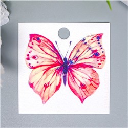 Бирка "Бабочка розовая" 4х4 см
