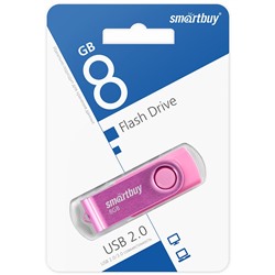 Флеш-накопитель   8Гб "Smartbuy Twist" Pink