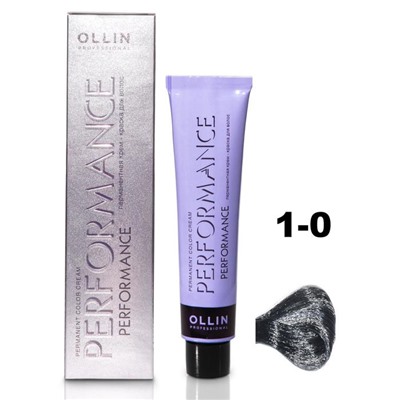 Крем-краска для окрашивания волос Ollin Professional Performance, тон 1/0 иссиня-черный, 60 мл
