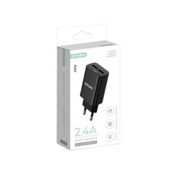 Зарядное устройство сетевое Exployd "Easy" (EX-Z-1420) 2.4А, 2 USB, черное