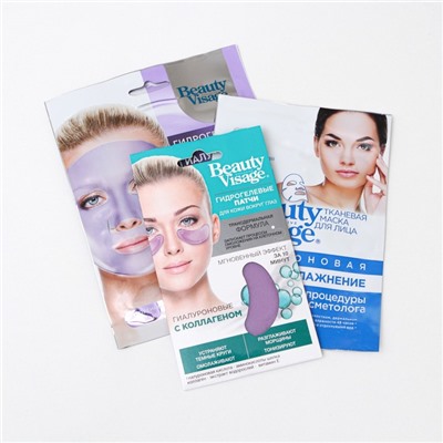 Набор косметический серии Beauty Visage: тканевая маска + патчи, 7 г + гидрогелевая маска