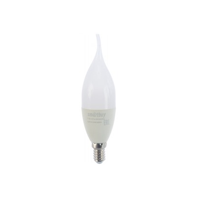 Лампа светодиодная, E14, C37,  9.5Вт, 3000К "Smartbuy" теплый белый свет, свеча