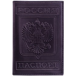 Обложка "Паспорт" OfficeSpace (176866) натур. кожа тип 3, тиснение "герб", черная