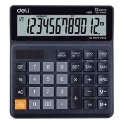 Калькулятор 12 разрядов EM01120 черный (1147248) Deli {Китай}